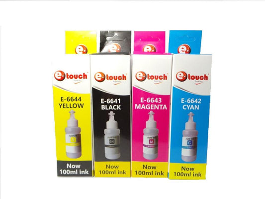 Kit Tinta etouch 664 Compatible Epson (4 Colores x 100ml) - Base Agua