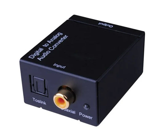 Convertidor de Audio Digital a Análogo (DAC) - Toslink Óptico y Coaxial a RCA (L+R)