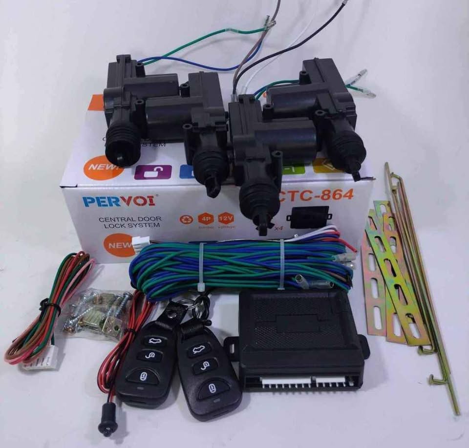 Kit de sistema de Cierre Central Universal para 4 Puertas - Con 2 Controles Remotos Programados