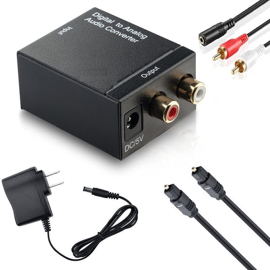 Convertidor de Audio Digital a Análogo (DAC) - Toslink Óptico y Coaxial a RCA (L+R)
