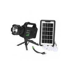 Sistema de Emergencia Solar 5 en 1 (Linterna, 3 Lámparas LED y Power Bank 4000mAh)